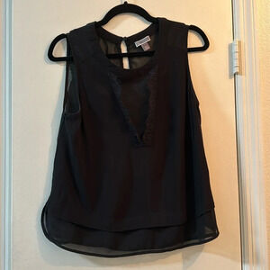 Black Lace Chelsea 28 Tank Blouse Size Large